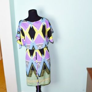 Paper Doll Purple Diamond Print Dress